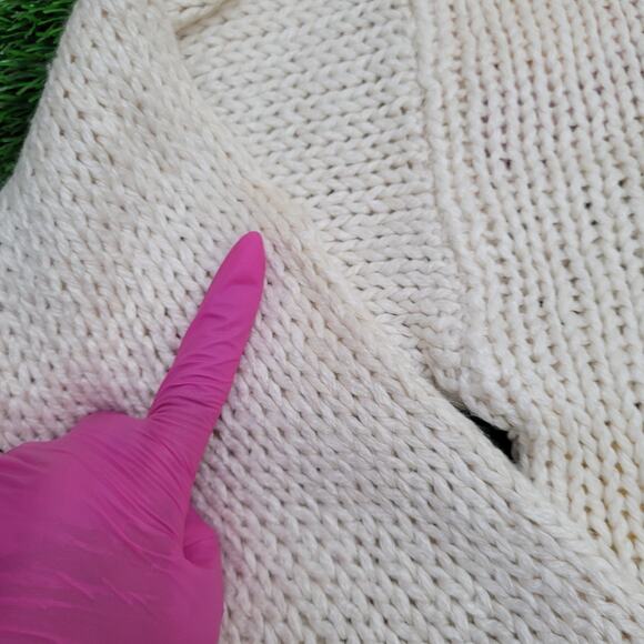 Vintage 90s Knitwear Sweater Womens Small 19x23 Ivory - Picture 12 of 15